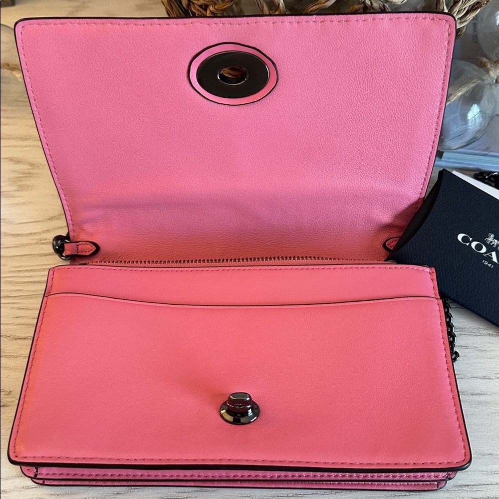 Coach 1941 Dinky Pink Multi Foldove Colorblock Quilted Leather w/ Rivets - Picture 10 of 17